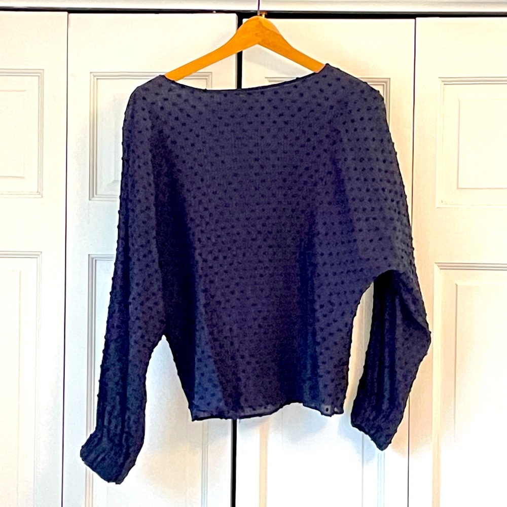 Zara size small, navy blue dolman sleeve top